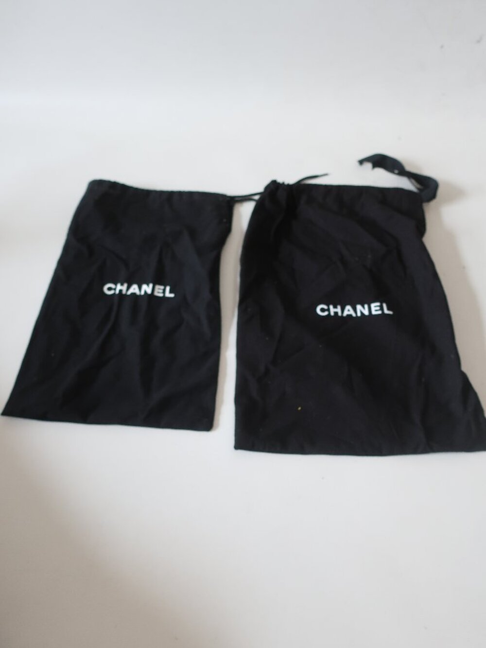 Women 2 Pack Chanel Black Dust Bags/Drawstring Pouch